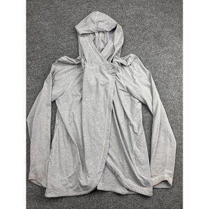 Indygena Hoodie Womens‎ Small Gray Draped Open Front Lightweight Cardigan